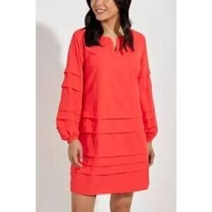 NWT Coolibar Red Pink UPF Shift Dress Coverup UPF 50 Cruise Resortwear Beach